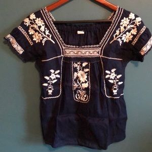 J. Crew linen boho top